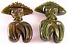 BP128 green bakelite chinaman face pin